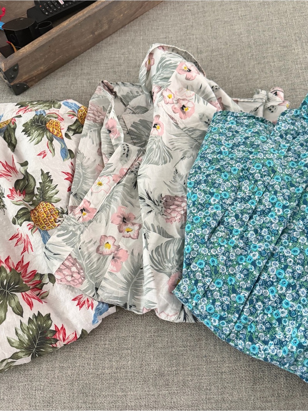 Men's Casual Button-Down Shirt - Blue Floral